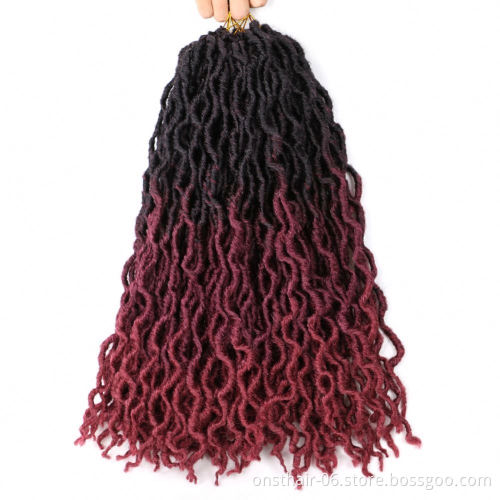 MYZYR Faux Locs Crochet Braids Synthetic Crochet Braids Ombre Braiding Hair Bohemian Locks 18 inch 24 Stands